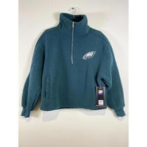 NFL Philadelphia Eagles Green Sherpa Fleece Pullover Sweatshirt - Size S
